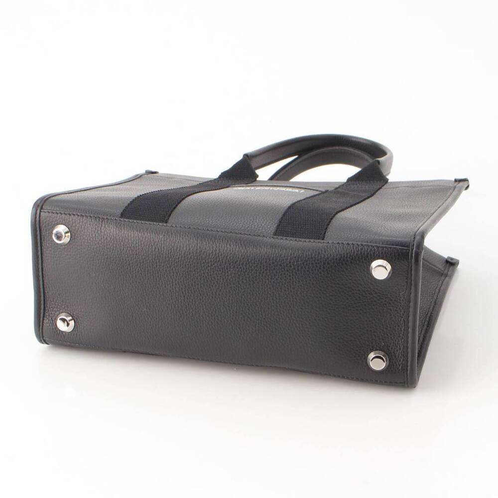 Balenciaga Logo Leather Handbag Shoulder Bag Black - Picture 5 of 8
